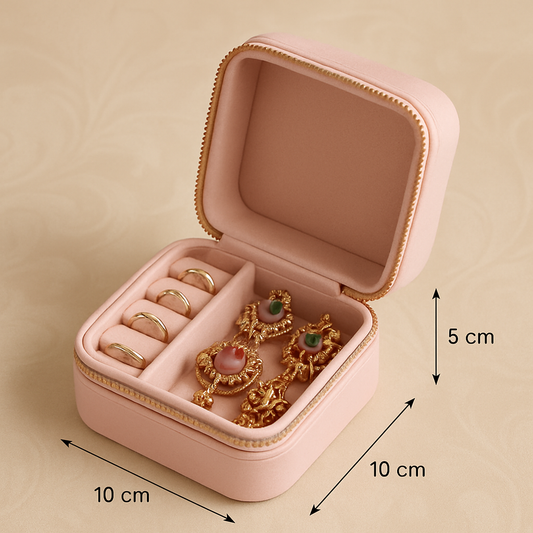 Premium Travel Jewelry Organizer Box – Compact, Elegant & Multi-Compartment Storage