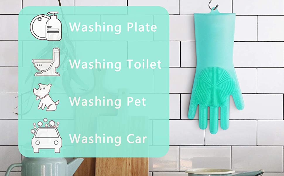 Kitchen Gloves For Winter – Reusable Rubber Silicone Household Safety Wash Scrubber